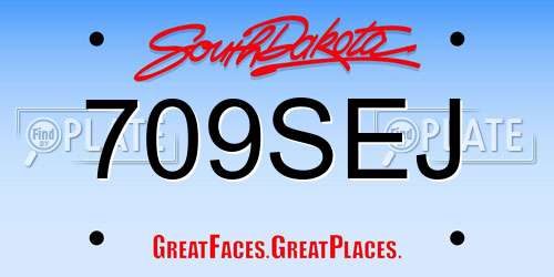 709SEJ South Dakota License Plate