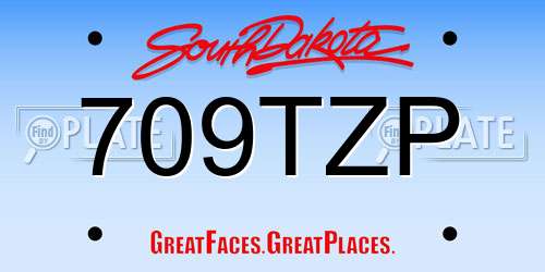 709TZP South Dakota License Plate