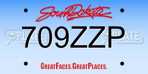 709ZZP South Dakota License Plate