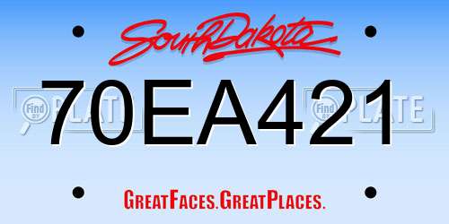 70EA421 South Dakota License Plate