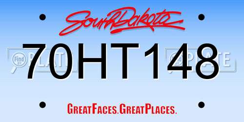 70HT148 South Dakota License Plate