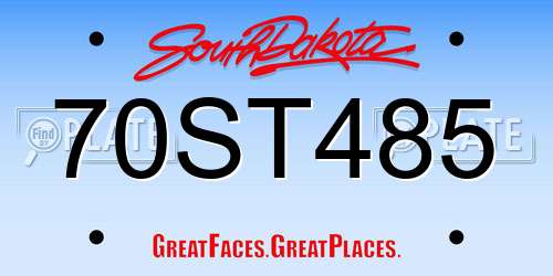 70ST485 South Dakota License Plate