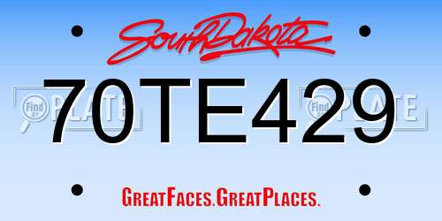 70TE429 South Dakota License Plate