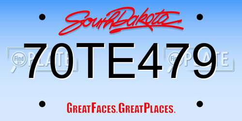 70TE479 South Dakota License Plate