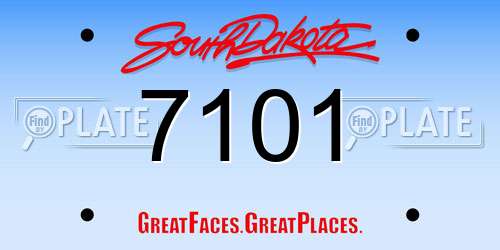 7101 South Dakota License Plate