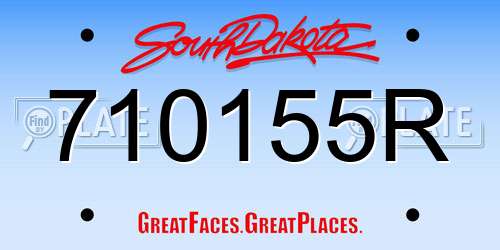710155R South Dakota License Plate