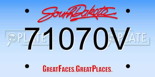 71070V South Dakota License Plate