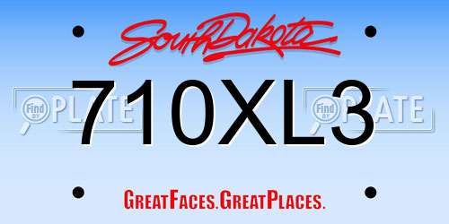 710XL3 South Dakota License Plate