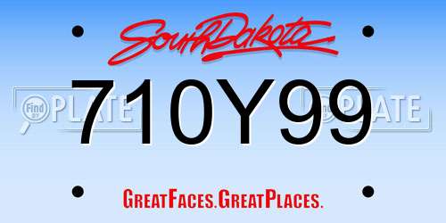710Y99 South Dakota License Plate