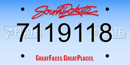 7119118 South Dakota License Plate