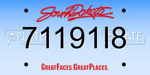 71191I8 South Dakota License Plate