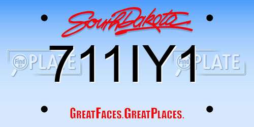 711IY1 South Dakota License Plate