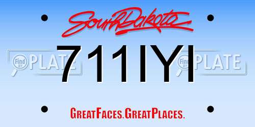711IYI South Dakota License Plate
