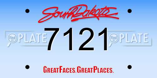 7121 South Dakota License Plate