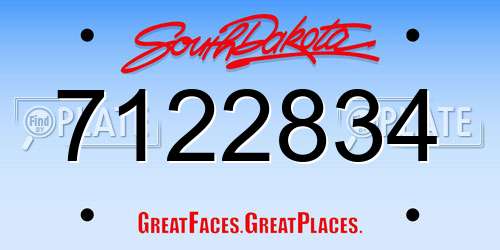 7122834 South Dakota License Plate