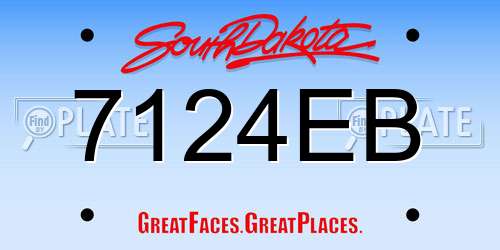 7124EB South Dakota License Plate