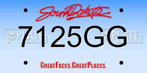 7125GG South Dakota License Plate