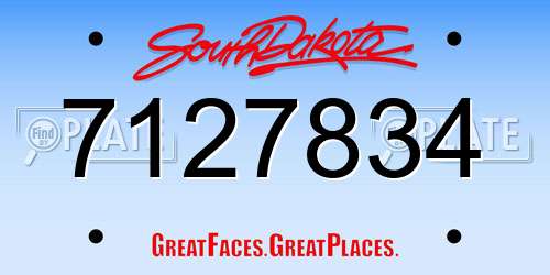 7127834 South Dakota License Plate
