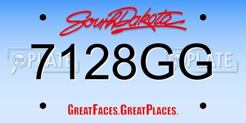 7128GG South Dakota License Plate