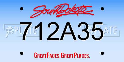 712A35 South Dakota License Plate
