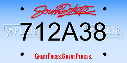 712A38 South Dakota License Plate