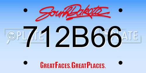 712B66 South Dakota License Plate