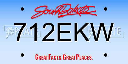 712EKW South Dakota License Plate