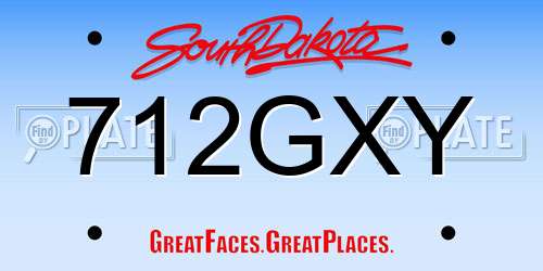 712GXY South Dakota License Plate