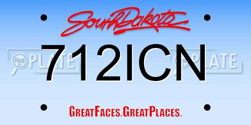 712ICN South Dakota License Plate