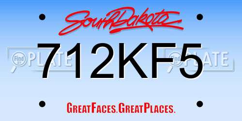 712KF5 South Dakota License Plate