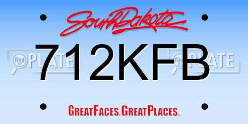 712KFB South Dakota License Plate