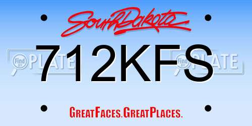 712KFS South Dakota License Plate