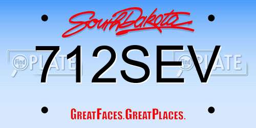 712SEV South Dakota License Plate