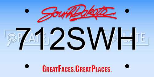 712SWH South Dakota License Plate