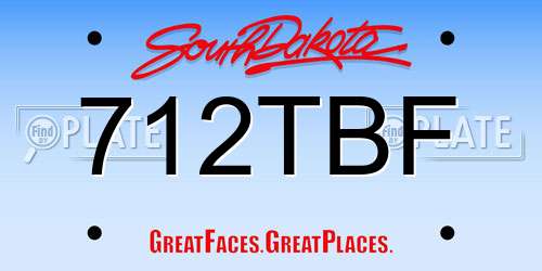 712TBF South Dakota License Plate