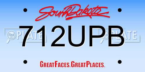 712UPB South Dakota License Plate