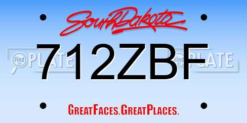 712ZBF South Dakota License Plate