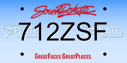 712ZSF South Dakota License Plate