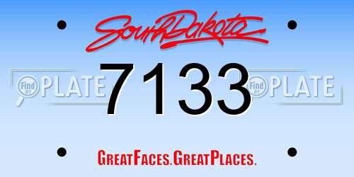 7133 South Dakota License Plate