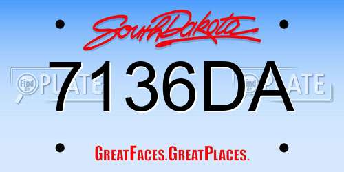 7136DA South Dakota License Plate