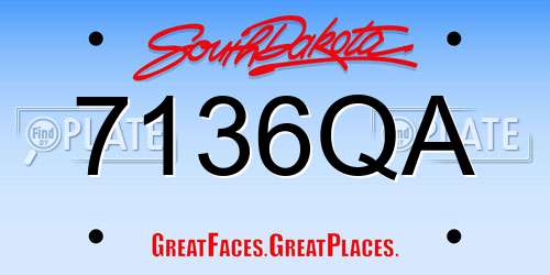 7136QA South Dakota License Plate