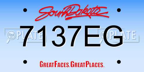7137EG South Dakota License Plate