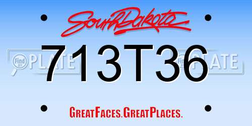 713T36 South Dakota License Plate