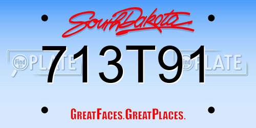 713T91 South Dakota License Plate