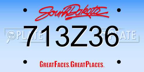 713Z36 South Dakota License Plate