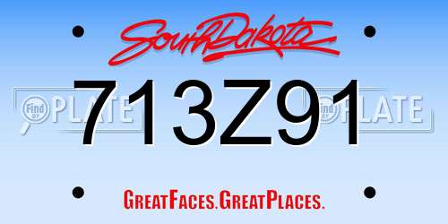 713Z91 South Dakota License Plate