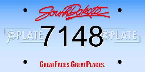 7148 South Dakota License Plate