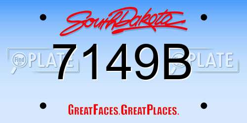 7149B South Dakota License Plate