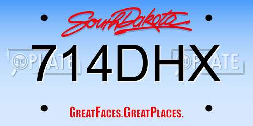 714DHX South Dakota License Plate