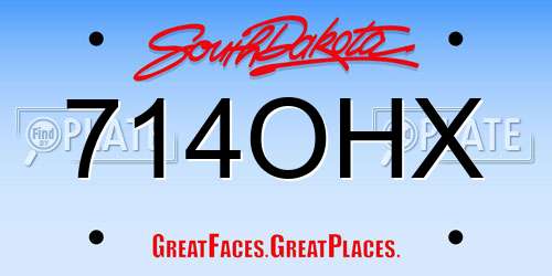 714OHX South Dakota License Plate